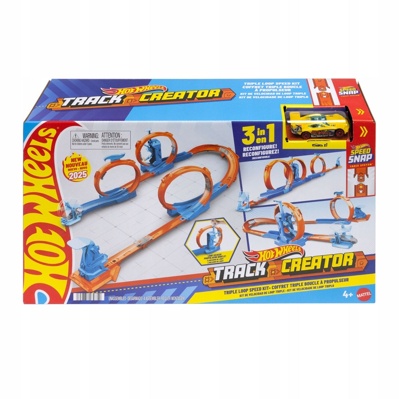 Sada HOT WHEELS TRACK CREATOR Pretekárska dráha Tri okruhy + auto